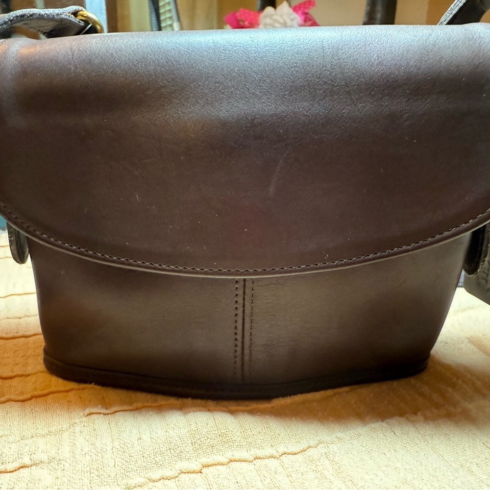 COACH Brown Leather Crossbody Bag with Gold Hardware
